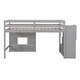 preview thumbnail 25 of 26, Twin Size Wood Loft Bed with Storage Staircase and Window,Sweden Style