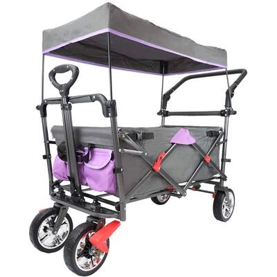 Pull Utility Folding Wagon with Removable Canopy