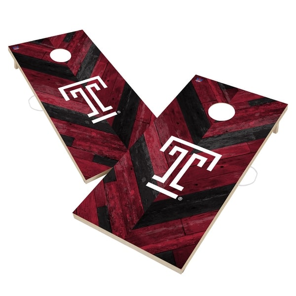 slide 2 of 5, Temple University Owls Cornhole Board Set 16 Years and Up