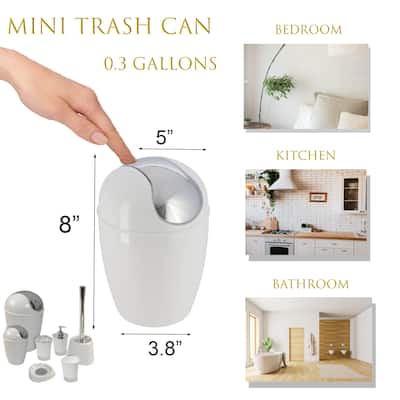 Mini Trash Can for Countertop 0.5 Liter -0.3 Gal Chrome Lid - 0.3 Gal