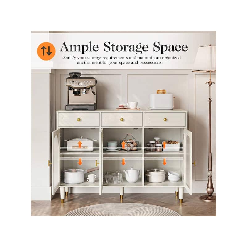 RoyalCraft RoyalCraft 47.2" Wide 3 Drawer Sideboard Buffet