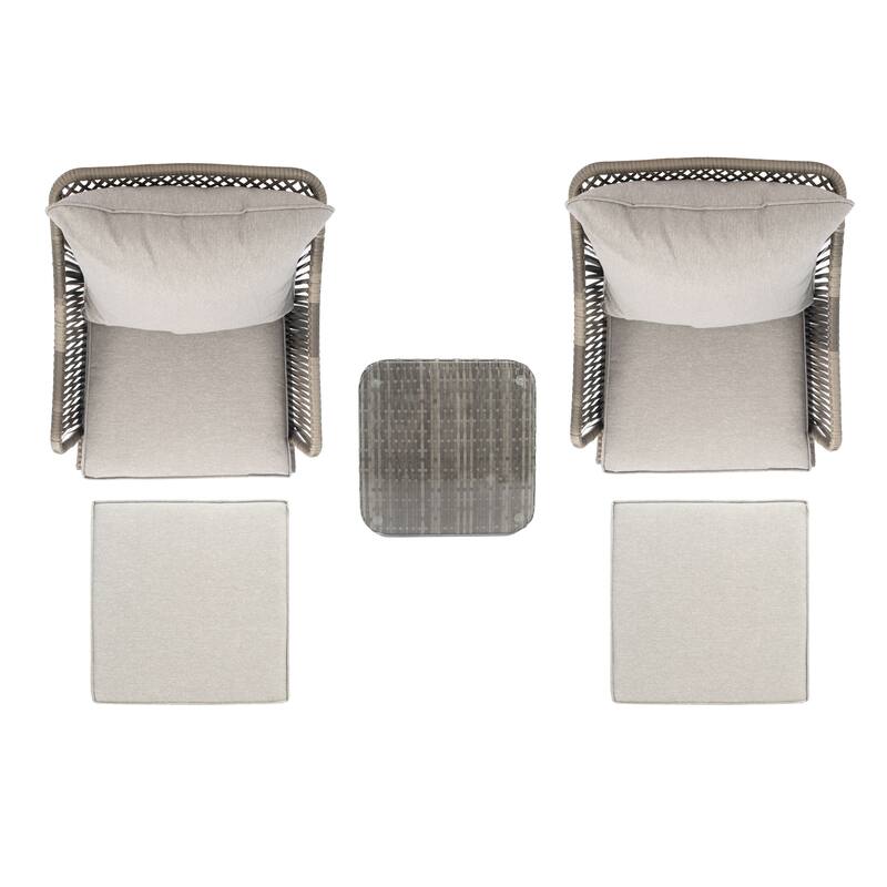 SAFAVIEH Outdoor Living Narda 5-piece Lounger Set - 26"W x 29"D x 32"H