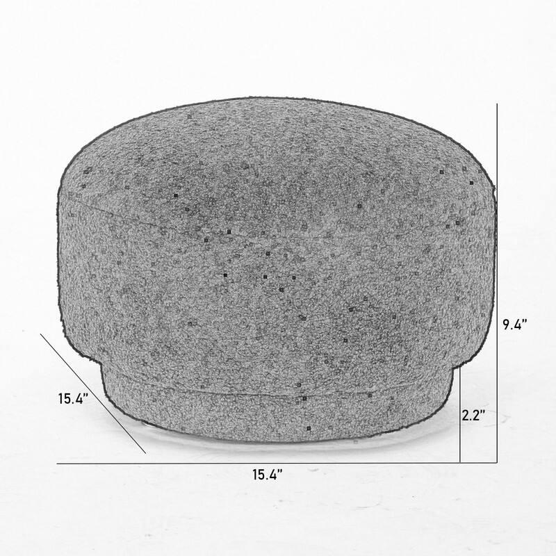 Modern Teddy Upholstered Mushroom Shape Ottoman