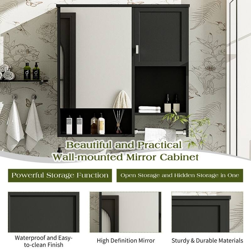 29"x 28" Modern Wall Mounted Bathroom Medicine Cabinet