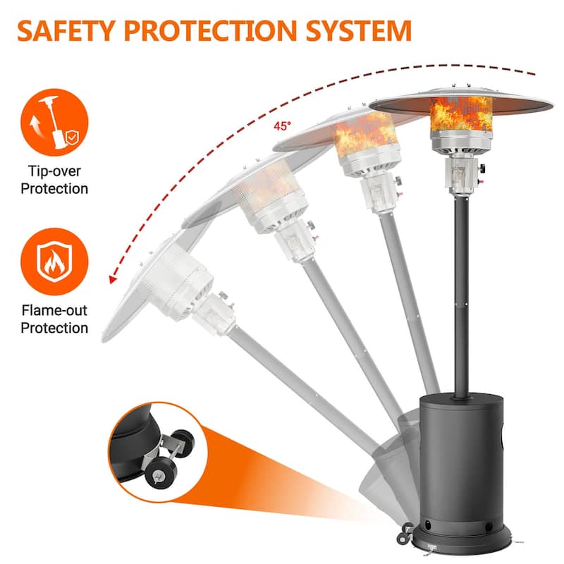 Upgraded 50,000 BTU Stainless Steel Propane Gas Outdoor Patio Heater