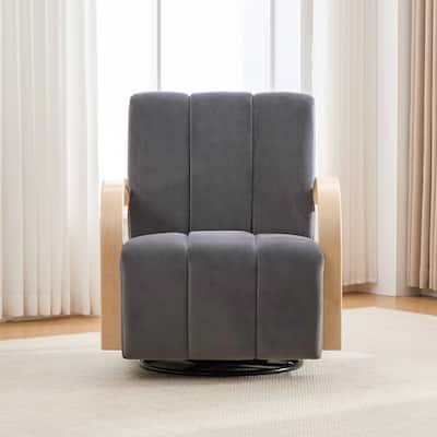 30.7"W 360° Swivel Accent Chair,Modern Upholstered Arm Chair with Metal Base