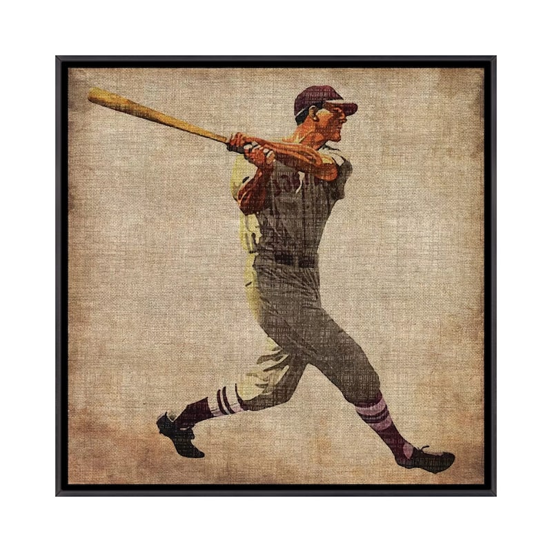 iCanvas "Vintage Sports VI" by John Butler Framed - Ebony - 37x37