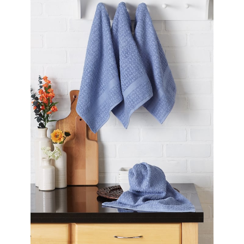 Solid Waffle Terry Dishtowel Set of 4