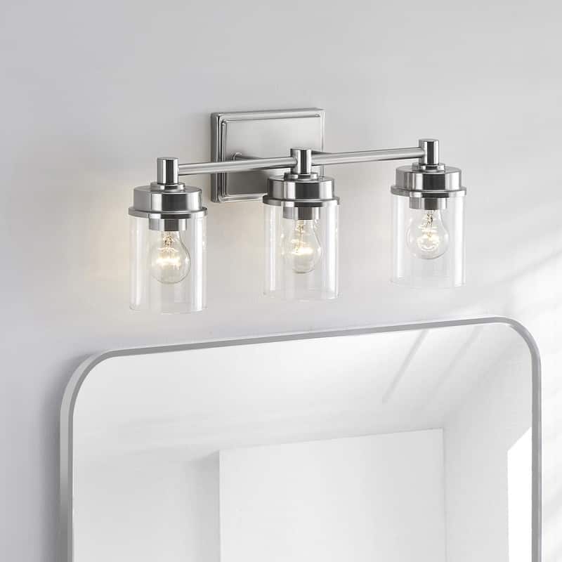 KAWOTI 3-light Modern Bathroom Vanity Light with Clear Glass