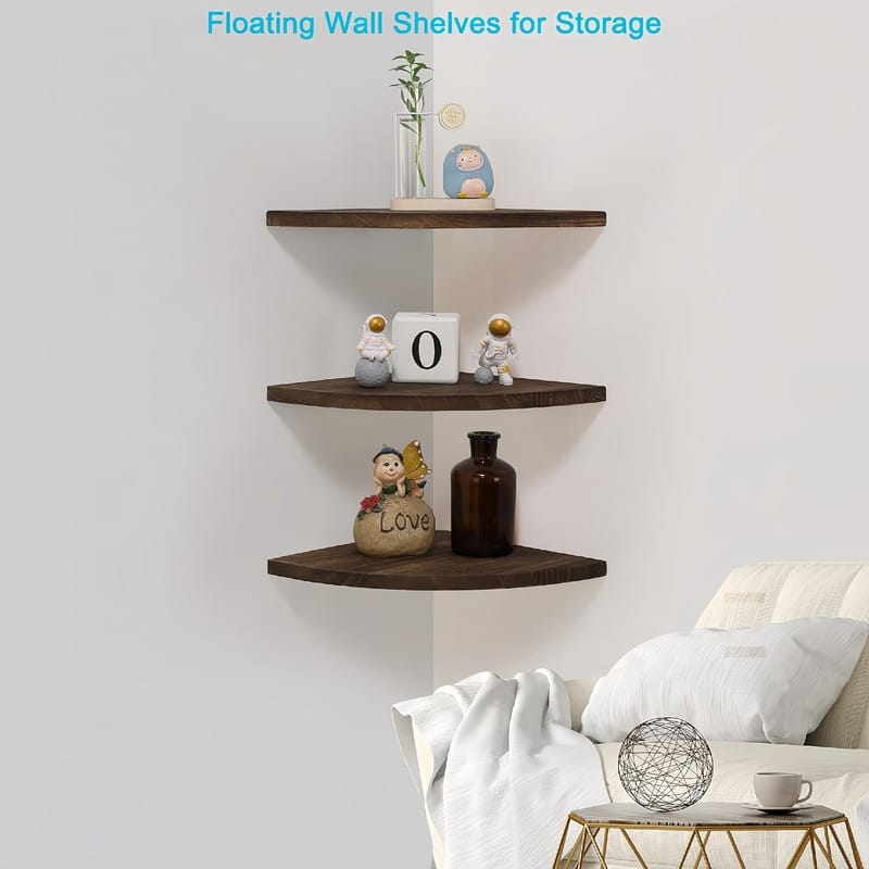 Corner Wall Shelves - 10"D x 10"W x 0.7"H