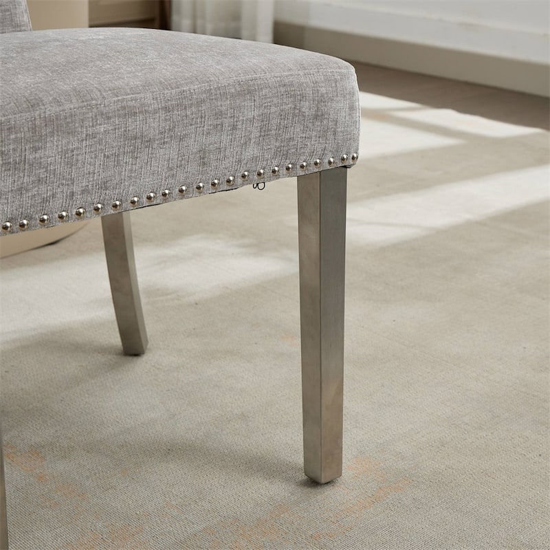 Modern Dining Chairs Set of 2,Chenille Fabric Upholstered Accent Chair