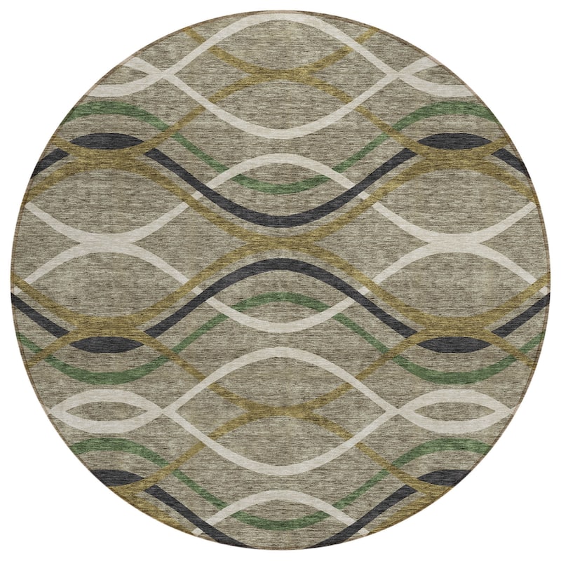 HomeRoots Abstract Transitional Rectangle Outdoor Rug
