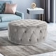 preview thumbnail 6 of 16, Orla Modern Glam Round Tufted Velvet Ottoman by Christopher Knight Home