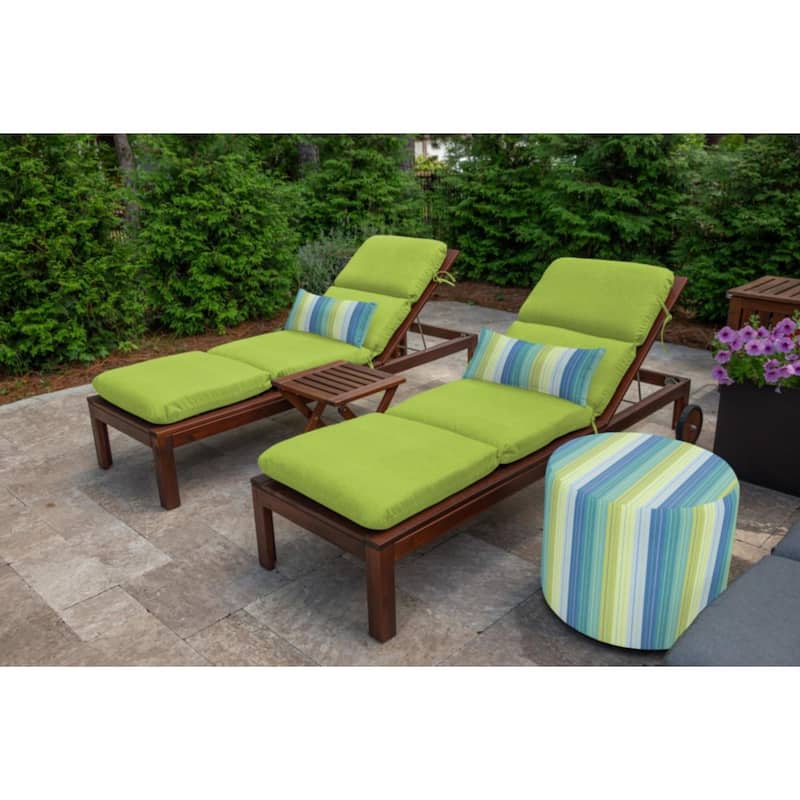 Casual Cushion Sunbrella® Fabric 1-Piece Outdoor Chaise Cushion, 22.5"W x 74"L - 22.5"W x 74"L