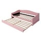 preview thumbnail 20 of 34, Teddy Fleece Twin Size Upholstered Daybed with Pull-out Trundle Bed and LED Light, Sofa Bed Frame for Bedroom Apartment