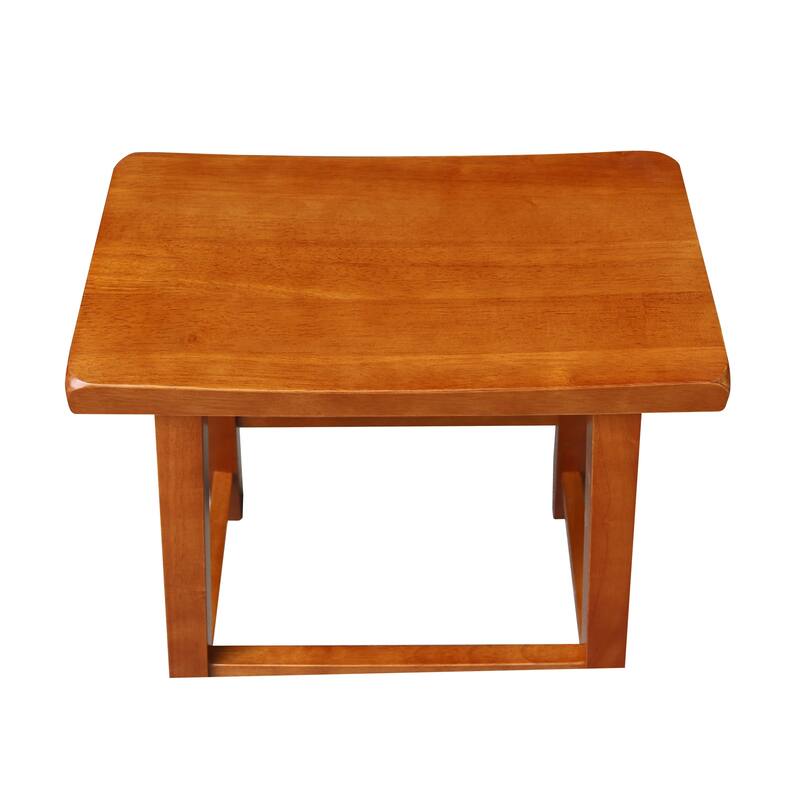 International Concepts Solid Wood Saddle Seat Dining Stool
