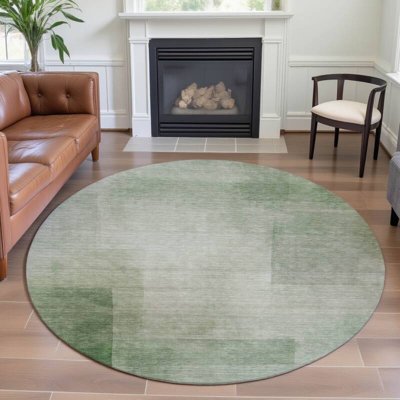Premium Washable Super Soft Abstract Solid Mayfield Rug - Aloe - 8' x 8'