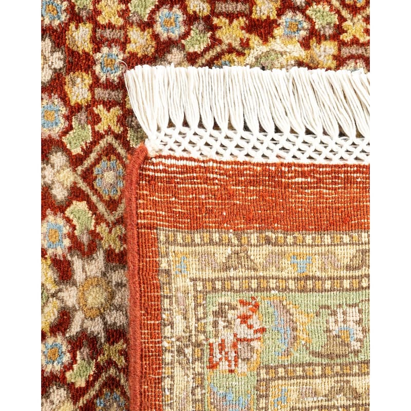 Overton Hand Knotted Wool Traditional Oriental Orange Area Rug - 6' x 9'