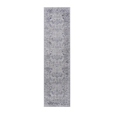 LOOM & LUXE Collection 2X8 Medallion Indoor/Outdoor Area Rug - 96" D x 26" W x 0.35" H