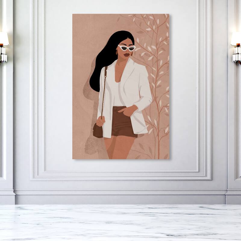 Wynwood Studio Fashion and Glam Passing by Pink and Modern & Contemporary Wall Art Canvas Print - 54 x 36