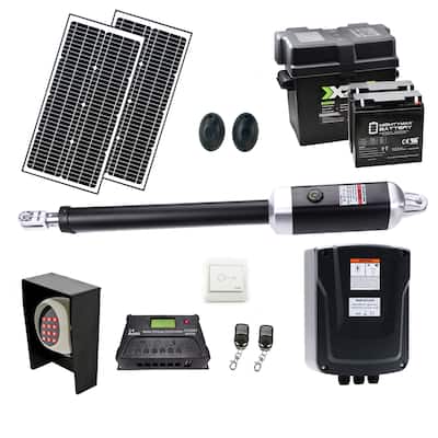 ALEKO Full Solar Kit Gate Operator Opener for Single Swing Gates up to 1100 lbs