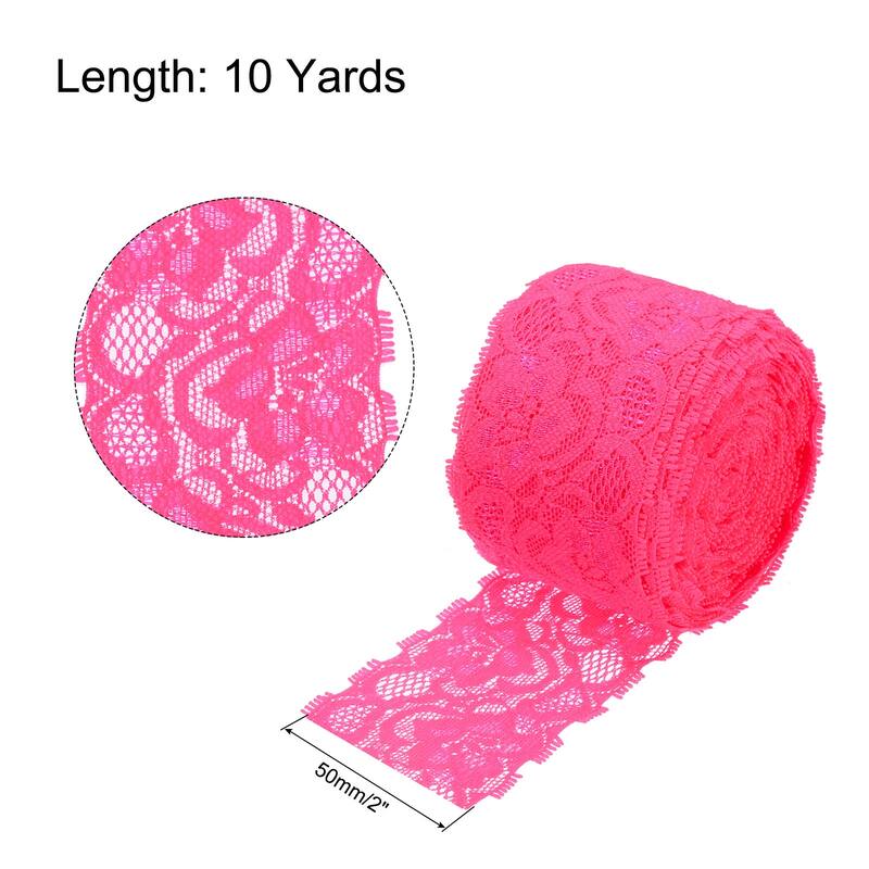 Lace Trim 10 Yards 2 Inch Flower Elastic Lace Ribbons