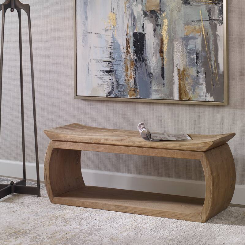 Uttermost Connor Reclaimed Wood Bench - 42"W x 17"H x 14"D