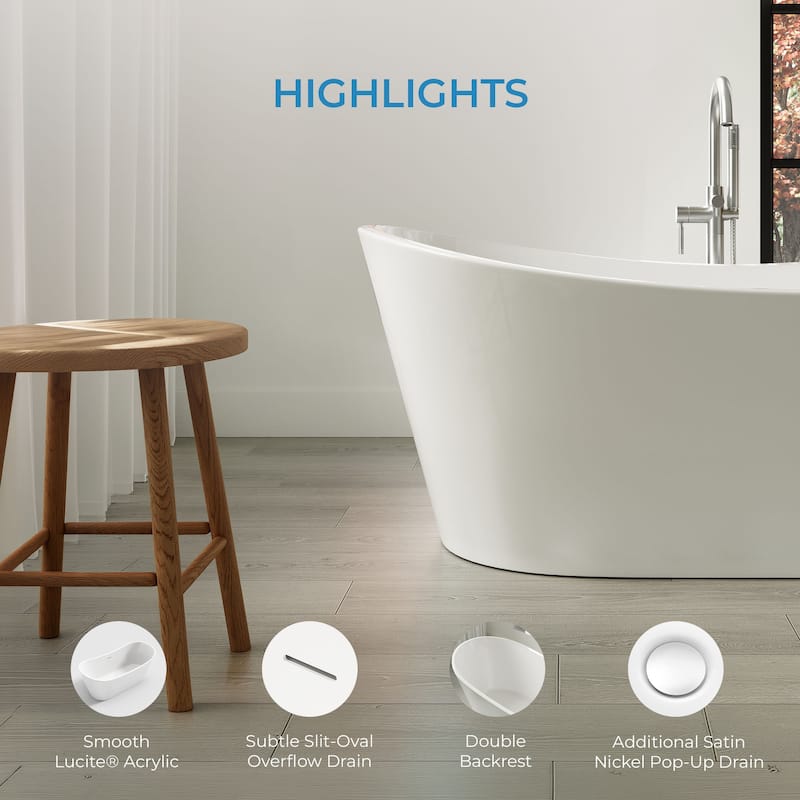 OVE Herschel 60-inch Free-Standing Bathtub in Matte Black