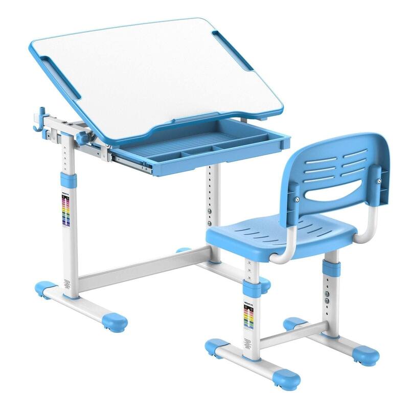 Mount-It! Height Adjustable Kid's Desk Set with Chair Blue