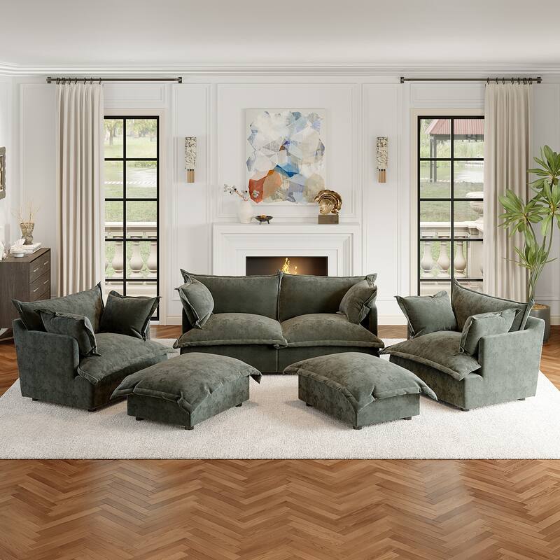 Cloud Chenille Upholstered Modular Sectional Sofa