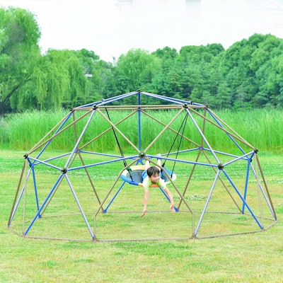 12 ft Kids Climbing Dome Tower - Geometric Jungle Gym with Monkey Bars and 1000 LBS Weight Capacity