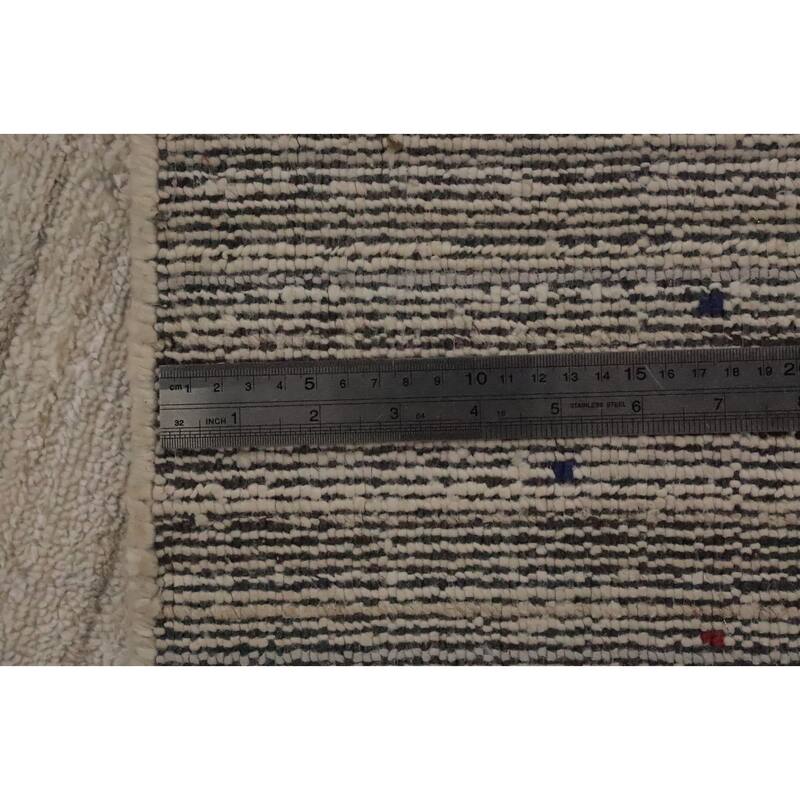 Hand Knotted Oriental Viscose Silk Carpet Tribal Animal Pictorial Beige & Ivories Gabbeh Area Rug - 9' 10'' X 10' 1''