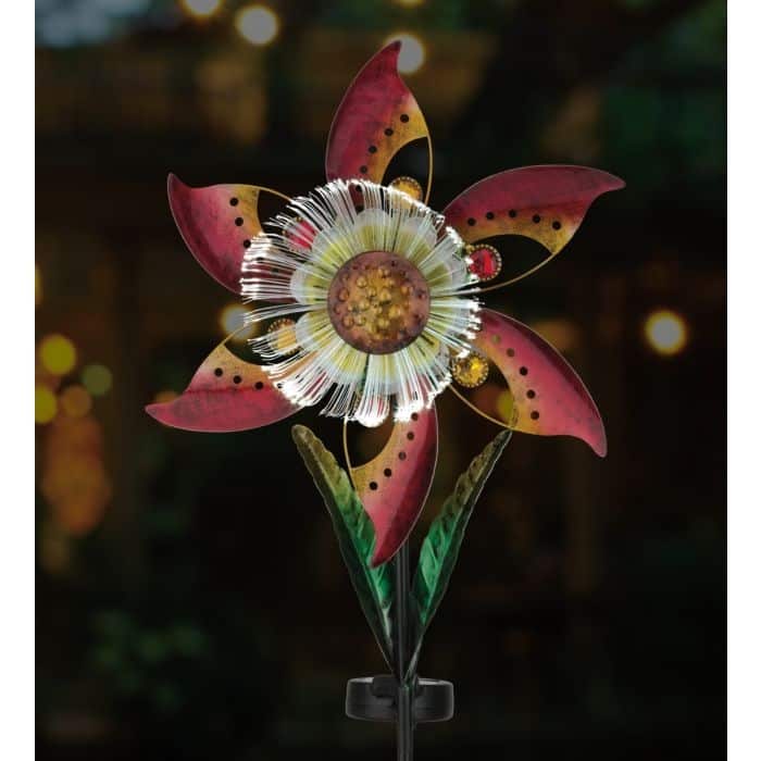 Blossom Solar Spinner Stake - Orange