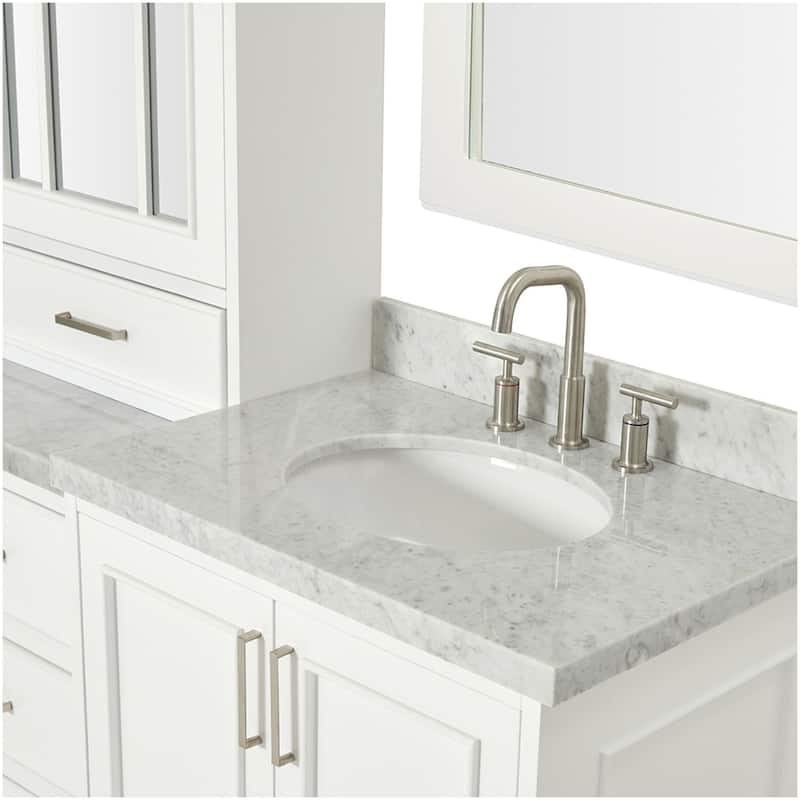 Ariel M085DCWO Stafford 84" Free Standing Double Oval Basin Vanity Set