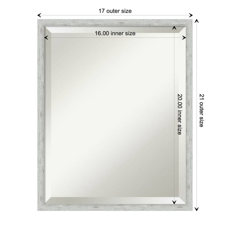 Imprint Beveled Wood Framed Wall Mirror - Imprint Silver - Glass Size 16x20