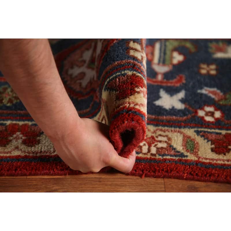 Geometric Heriz Serapi Oriental Area Rug Hand-Knotted Wool Carpet - 8'11"x 11'10"