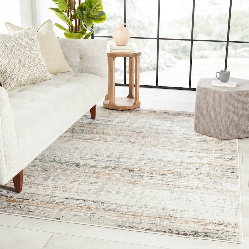 Mathis Abstract Ivory/ Gold Area Rug