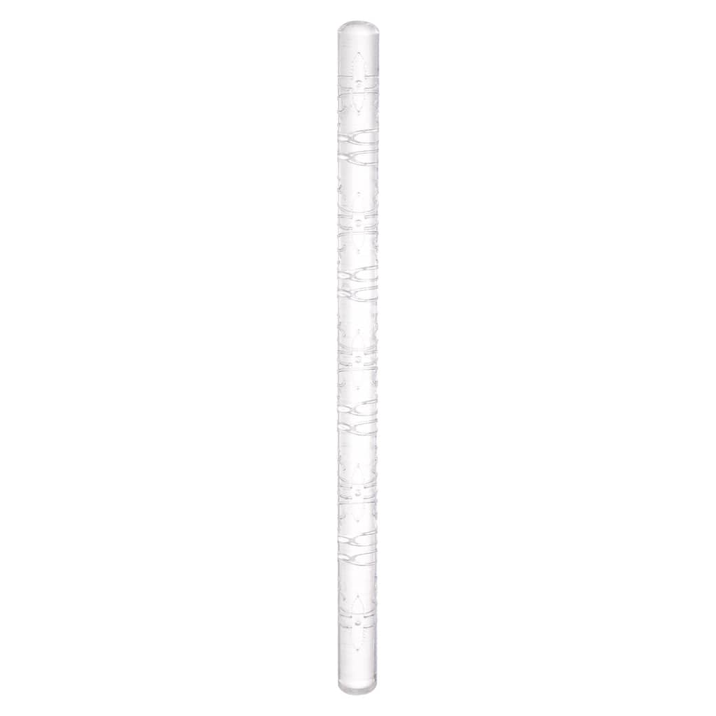 Acrylic Embossed Rolling Pin 16cm x 1cm Roman Pattern - Transparent