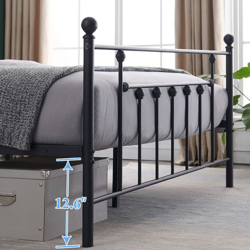 Victorian Platform Bed Frame With Headboard and Footboard Twin/Full/Queen Size Beds