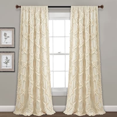Lush Decor Ruffle Diamond Curtain Panel Pair