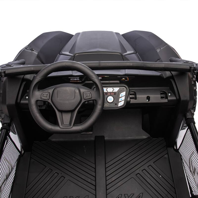 24V Two-seater Kids Ride w/Parents Control,20in seat width,400W Super high power,Horn,Rear storage space,For Kids aged 3+