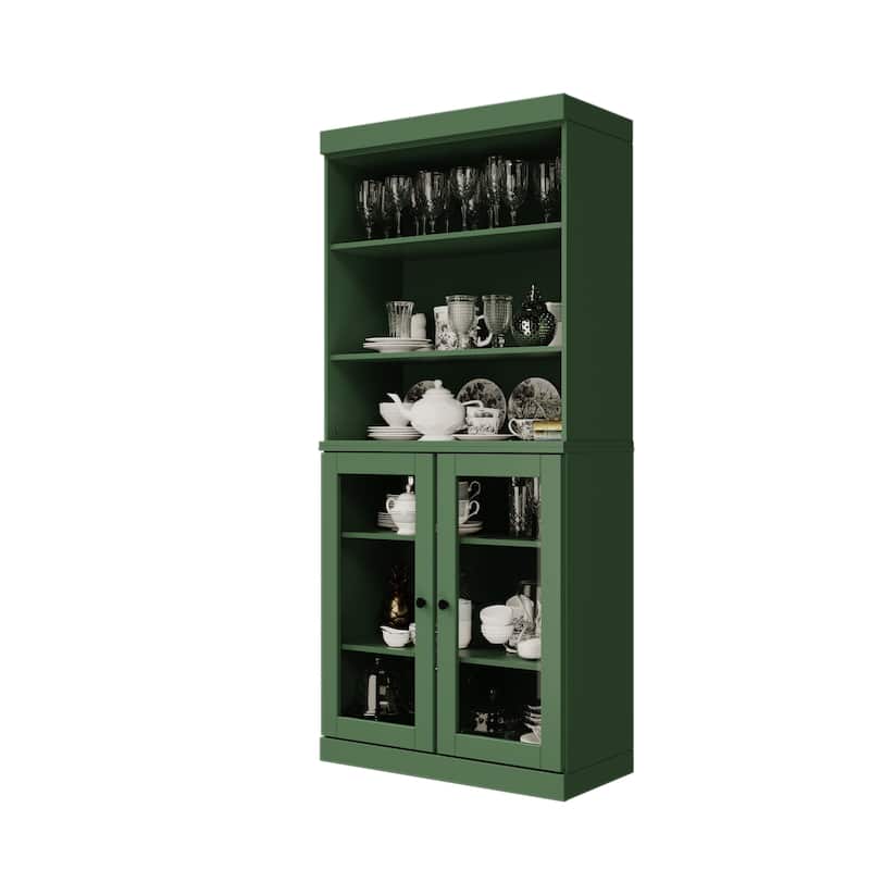 100% Solid Wood 32" Kitchen Pantry Cabinet with 2 Doors by Palace Imports