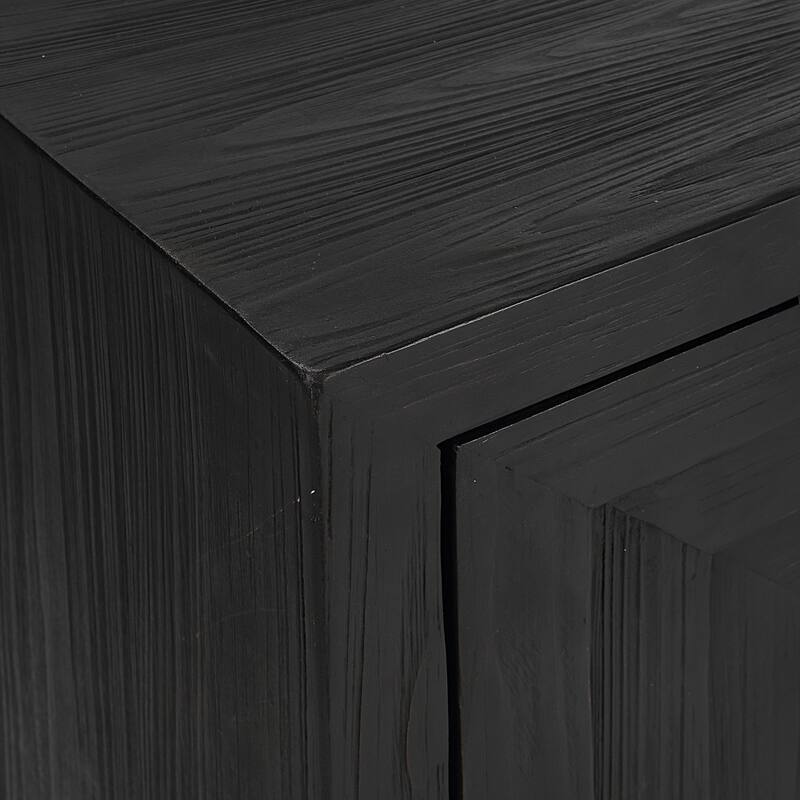 Geometric Cabinet End Table - 25.5" - Black