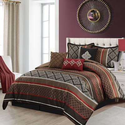 Grand Avenue Jensen 7 Piece Jacquard Geometric Comforter Set