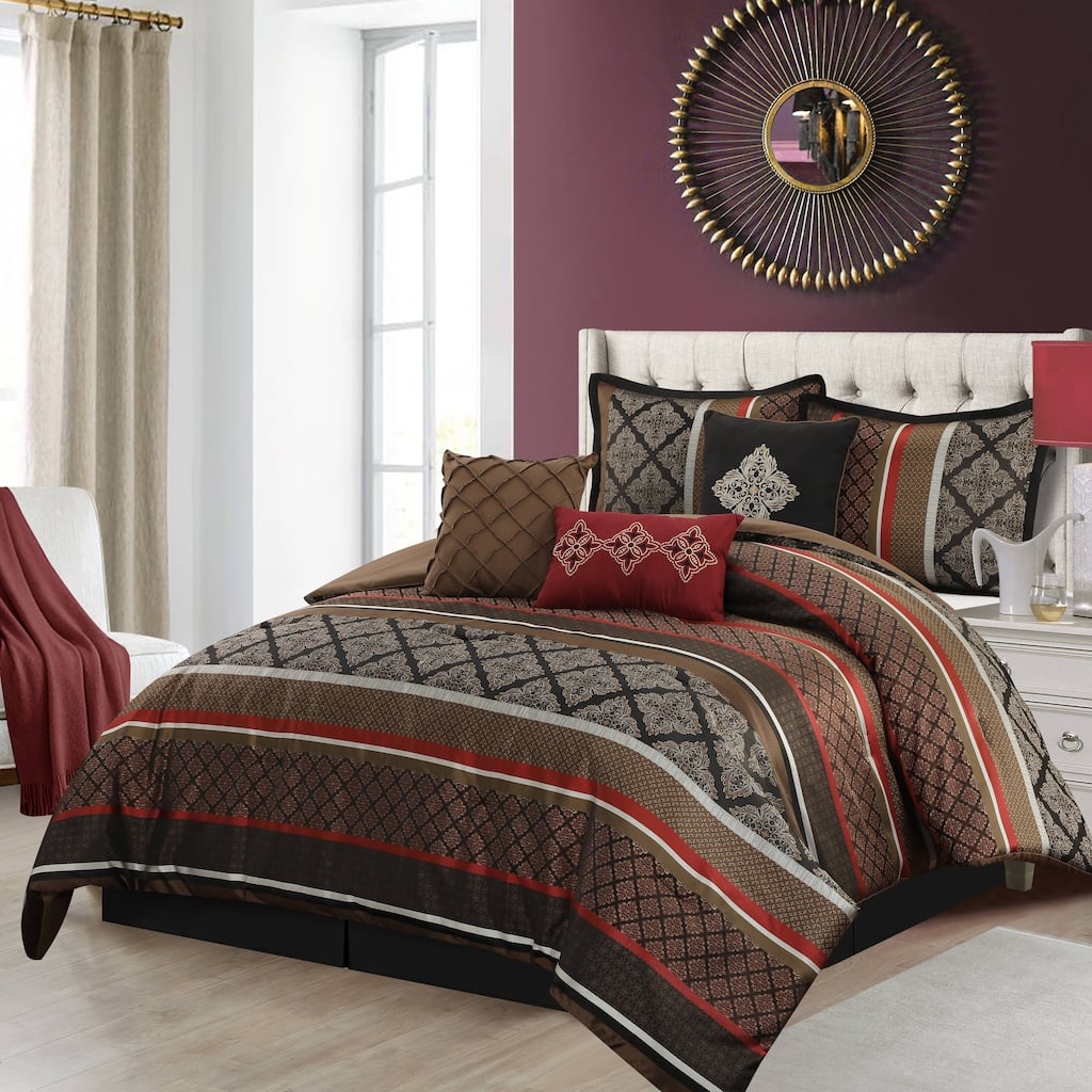 Nanshing Jensen 7 Piece Jacquard Geometric Comforter Set