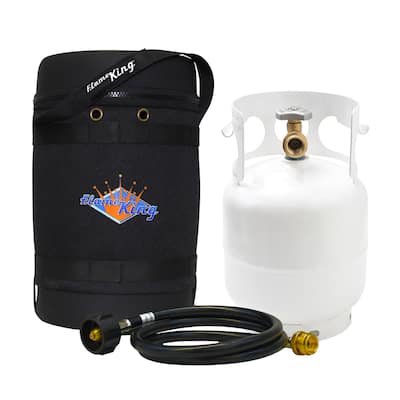 Flame King Gas Hauler Kit Carry Case, 5LB Propane Tank & Adapter Hose - 8.5"X13.125"