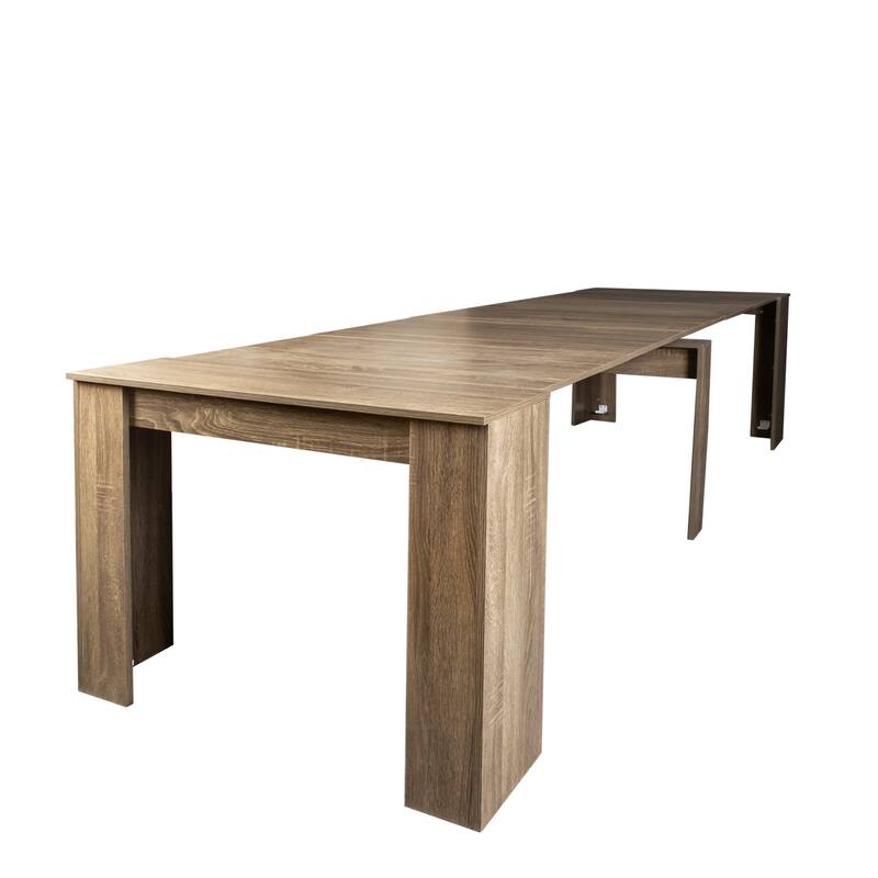 GDF Studio - Lalia Modern Multifunctional Extendable Dining Table with Storage Panels - 118.11"