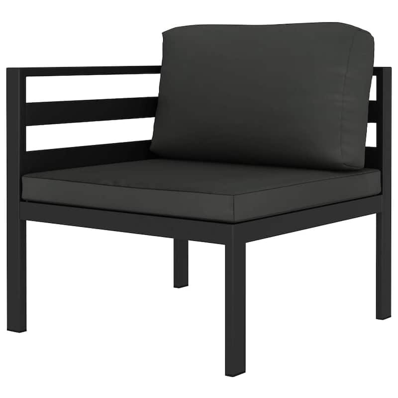 vidaXL Patio Lounge Set with Cushions Aluminum - 27.6" x 27.6" x 25.4"