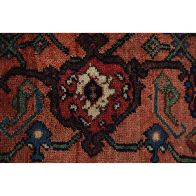 Hand Knotted Oriental 100% Wool Carpet Traditional Geometric Navy Blue & Blues Bidjar Area Rug - 9' 11'' X 5' 2''