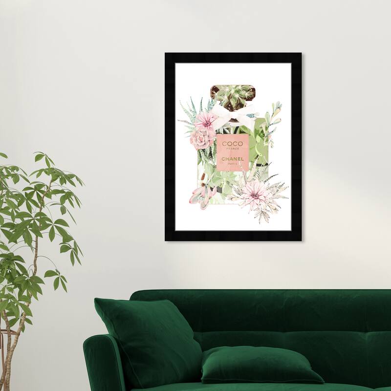Wynwood Studio Prints Fashion and Glam Succulent Perfume White and Glam Wall Art Canvas Print - Black